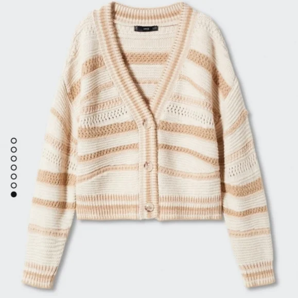 MANGO Combined knit cardigan - Picture 4 of 4